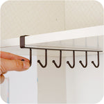 2 ganci portaoggetti, portabicchieri, portasciugamani, organizer per armadio da cucina, bagno