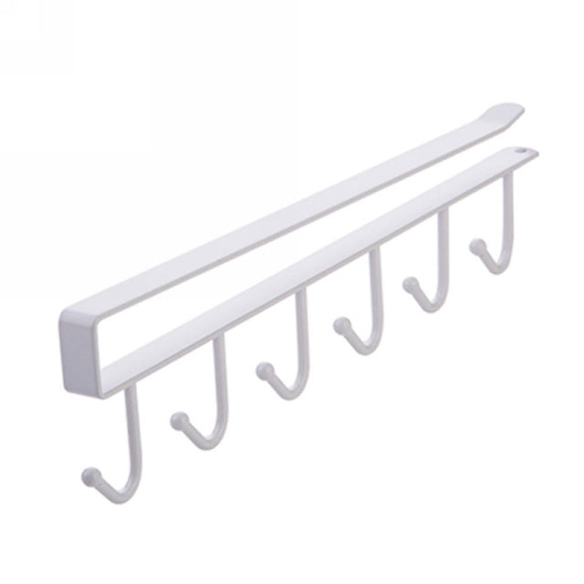2 ganci portaoggetti, portabicchieri, portasciugamani, organizer per armadio da cucina, bagno