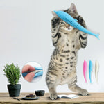 Giocattolo delfino in silicone per la pulizia dei denti del gatto con erba gatta
