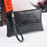 Portafoglio pochette da donna alla moda con motivo coccodrillo lungo
