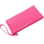 Portafoglio pochette da donna alla moda con motivo coccodrillo lungo