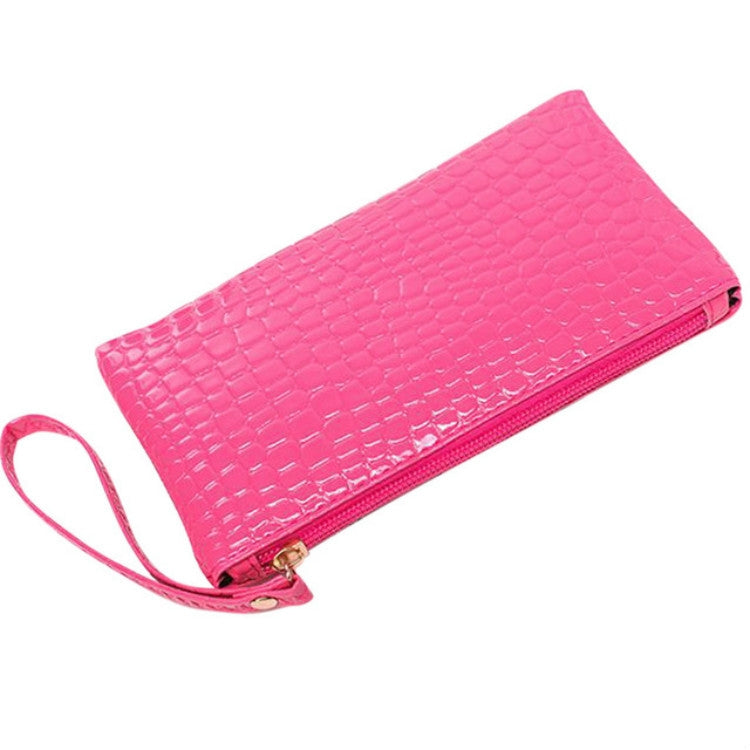 Portafoglio pochette da donna alla moda con motivo coccodrillo lungo