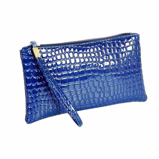 Portafoglio pochette da donna alla moda con motivo coccodrillo lungo