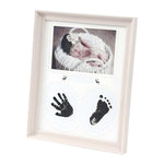 Cornice per foto da appendere alla scrivania, in PVC, con stampa a mano, del piede del bambino, con inchiostro, per la parete della camera da letto, album di foto di compleanno