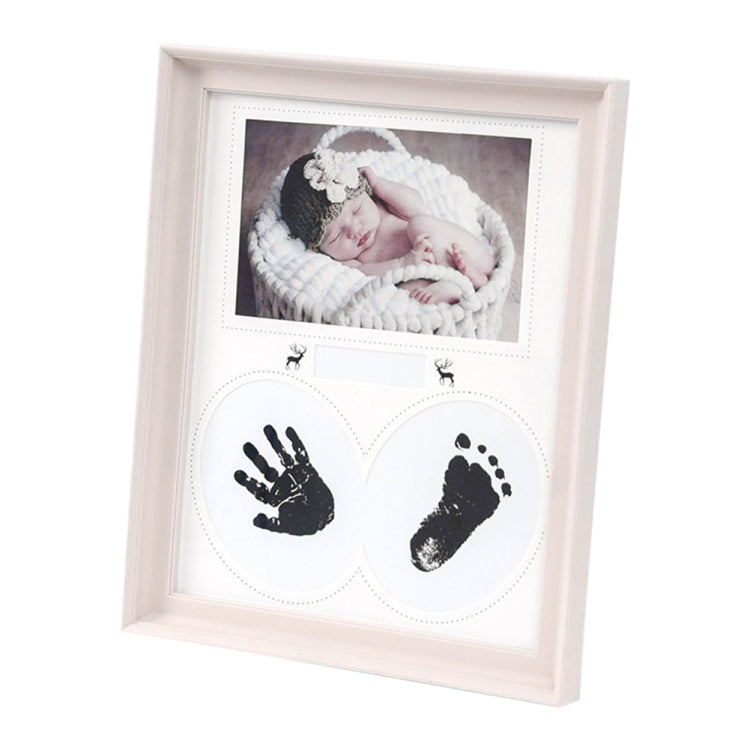 Cornice per foto da appendere alla scrivania, in PVC, con stampa a mano, del piede del bambino, con inchiostro, per la parete della camera da letto, album di foto di compleanno