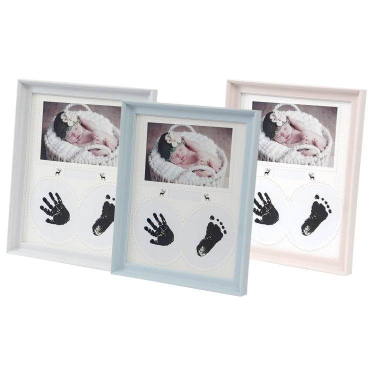 Cornice per foto da appendere alla scrivania, in PVC, con stampa a mano, del piede del bambino, con inchiostro, per la parete della camera da letto, album di foto di compleanno