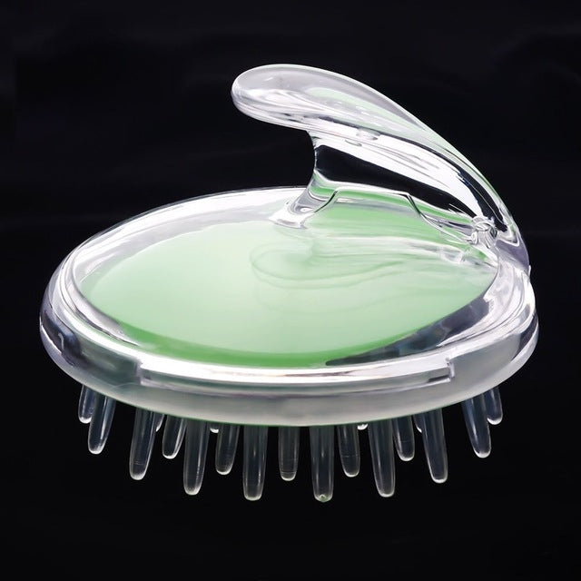 Spazzola per massaggio in PVC siliconico portatile per testa domestica, Green, Red, Blue