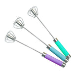 Frullino per le uova rotante con pressa per agitazione semiautomatica in acciaio inossidabile, consegna di colori casuali, Egg Beater