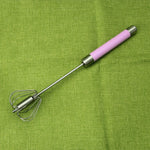 Frullino per le uova rotante con pressa per agitazione semiautomatica in acciaio inossidabile, consegna di colori casuali, Egg Beater