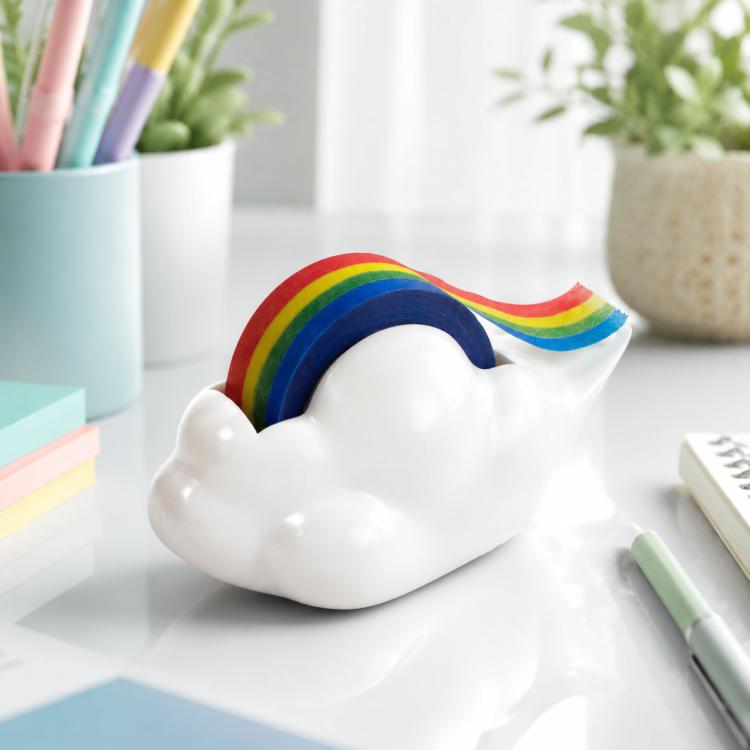 Taglierina in gomma con nastro arcobaleno 10x6x5,5 cm