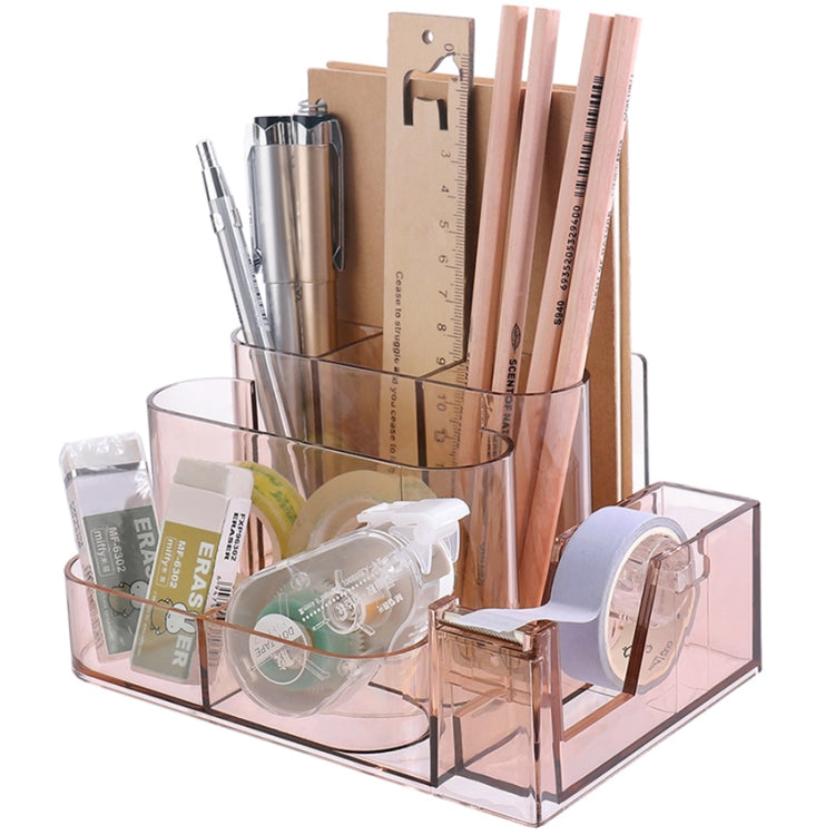 Scatola portaoggetti per cancelleria in acrilico trasparente Organizzatore da scrivania creativo Scomparto in plastica Portapenne Accessori per ufficio
