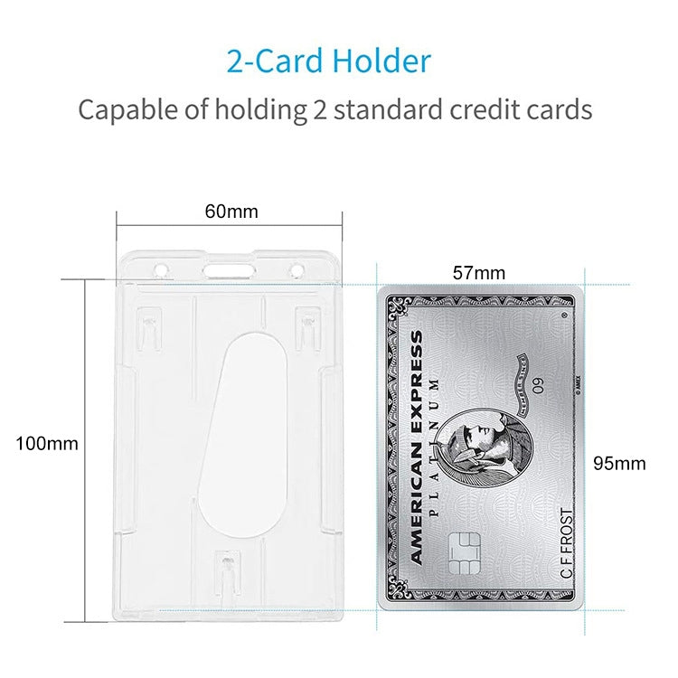 Porta carte per badge in plastica rigida trasparente verticale
