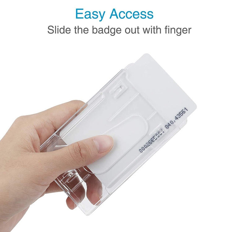 Porta carte per badge in plastica rigida trasparente verticale