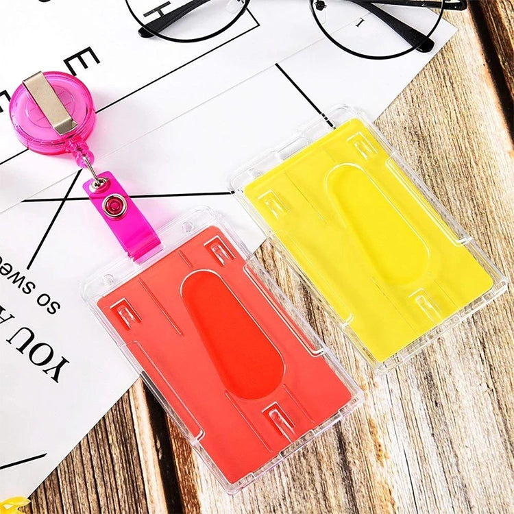 Porta carte per badge in plastica rigida trasparente verticale