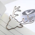 8 pz/set testa di cervo graffetta a forma di graffetta per carta forma creativa segnalibro, Deer Head Paper Clip