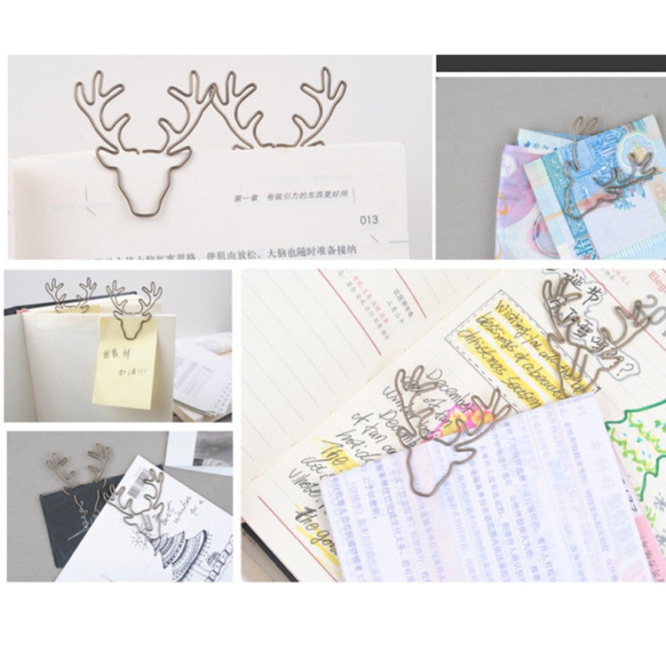 8 pz/set testa di cervo graffetta a forma di graffetta per carta forma creativa segnalibro, Deer Head Paper Clip