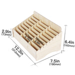 Scatola portaoggetti da tavolo per organizer per telefono cellulare in aula per conferenze in legno da 2 pezzi, White Oak 24 Grid