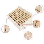 Scatola portaoggetti da tavolo per organizer per telefono cellulare in aula per conferenze in legno da 2 pezzi, White Oak 24 Grid