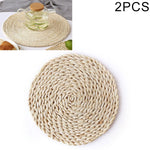 2 pezzi Tappetino da tè isolato antiscivolo in mais naturale ispessito da tavolo Tappetino per casseruola resistente al calore, Oval placemat 30x45.5cm, Round Coaster 10cm, Round Placemat 22cm, Round Placemat 35cm