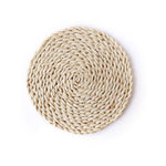 2 pezzi Tappetino da tè isolato antiscivolo in mais naturale ispessito da tavolo Tappetino per casseruola resistente al calore, Oval placemat 30x45.5cm, Round Coaster 10cm, Round Placemat 22cm, Round Placemat 35cm