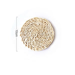 2 pezzi Tappetino da tè isolato antiscivolo in mais naturale ispessito da tavolo Tappetino per casseruola resistente al calore, Oval placemat 30x45.5cm, Round Coaster 10cm, Round Placemat 22cm, Round Placemat 35cm