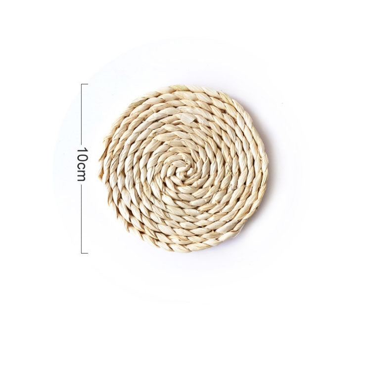 2 pezzi Tappetino da tè isolato antiscivolo in mais naturale ispessito da tavolo Tappetino per casseruola resistente al calore, Oval placemat 30x45.5cm, Round Coaster 10cm, Round Placemat 22cm, Round Placemat 35cm