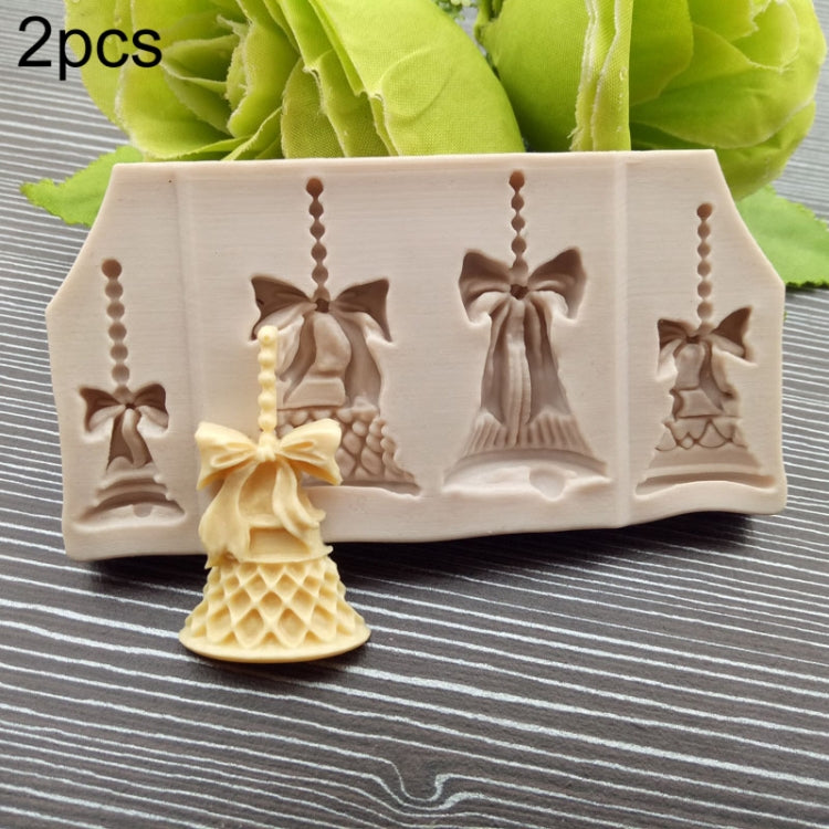 2 pezzi campane di Natale caramelle al cioccolato biscotti strumenti per decorare torte strumenti di cottura fai da te fondente stampo in silicone alimentare, Christmas Bells
