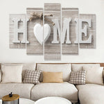 5 pezzi di stampa su tela Love HOME immagini da parete senza cornice per la decorazione della casa, soggiorno, camera da letto, 20x30cm x2,20x40cm x2,20x50cm x1, 20x35cm x2,20x45cm x2,20x55cm x1, 25x40cm x2,25x50cm x2,25x60cm x1                        ...