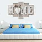 5 pezzi di stampa su tela Love HOME immagini da parete senza cornice per la decorazione della casa, soggiorno, camera da letto, 20x30cm x2,20x40cm x2,20x50cm x1, 20x35cm x2,20x45cm x2,20x55cm x1, 25x40cm x2,25x50cm x2,25x60cm x1                        ...
