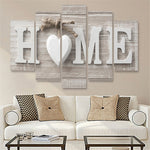 5 pezzi di stampa su tela Love HOME immagini da parete senza cornice per la decorazione della casa, soggiorno, camera da letto, 20x30cm x2,20x40cm x2,20x50cm x1, 20x35cm x2,20x45cm x2,20x55cm x1, 25x40cm x2,25x50cm x2,25x60cm x1                        ...
