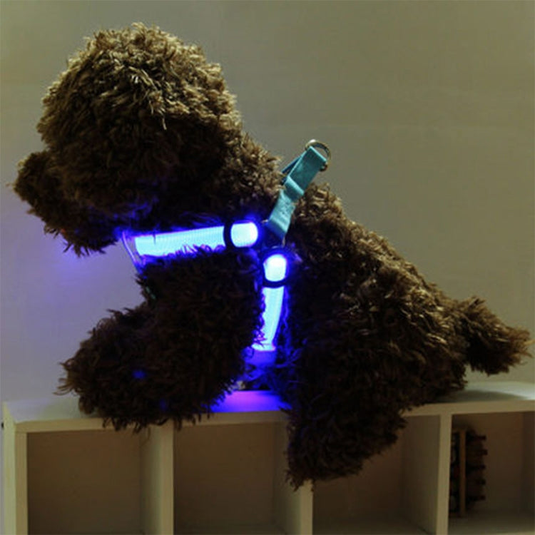 Guinzaglio per pettorina per cani e gatti in nylon con luce a LED a doppia faccia, XS, S, M, L, XL