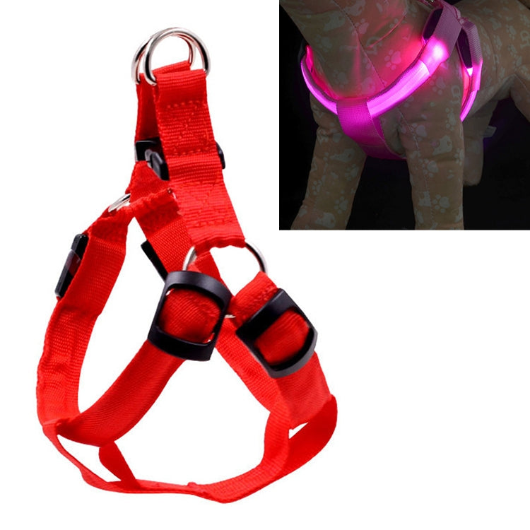 Guinzaglio per pettorina per cani e gatti in nylon con luce a LED a doppia faccia, XS, S, M, L, XL