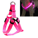 Guinzaglio per pettorina per cani e gatti in nylon con luce a LED a doppia faccia, XS, S, M, L, XL