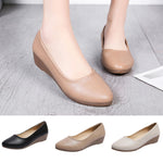 Zeppe comode scarpe da donna con bocca bassa e testa tonda, 36, 37, 38, 39, 40