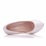 Scarpe da sera slip-on da donna con tacco alto in pelle PU tinta unita, 34, 35, 36, 37, 38, 39, 40, 41