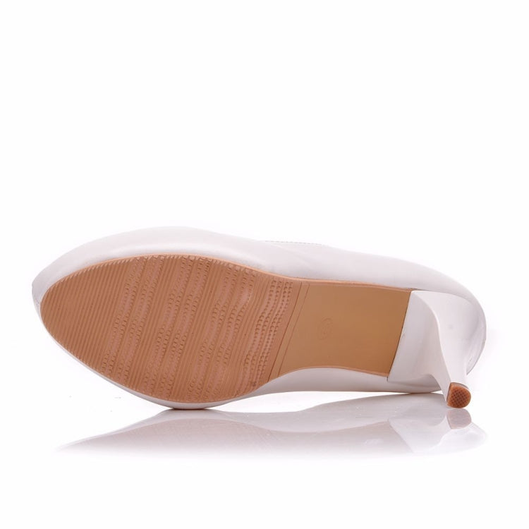 Scarpe da sera slip-on da donna con tacco alto in pelle PU tinta unita, 34, 35, 36, 37, 38, 39, 40, 41