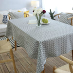 Tovaglia in lino di cotone geometrico fresco e letterario Tovaglia da scrivania rettangolare con freccia grigia, 60x60cm, 90x90cm, 100x140cm, 140x140cm, 140x160cm, 140x180cm, 140x200cm, 140x220cm, 140x250cm