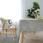 Tovaglia in lino di cotone geometrico fresco e letterario Tovaglia da scrivania rettangolare con freccia grigia, 60x60cm, 90x90cm, 100x140cm, 140x140cm, 140x160cm, 140x180cm, 140x200cm, 140x220cm, 140x250cm