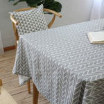 Tovaglia in lino di cotone geometrico fresco e letterario Tovaglia da scrivania rettangolare con freccia grigia, 60x60cm, 90x90cm, 100x140cm, 140x140cm, 140x160cm, 140x180cm, 140x200cm, 140x220cm, 140x250cm