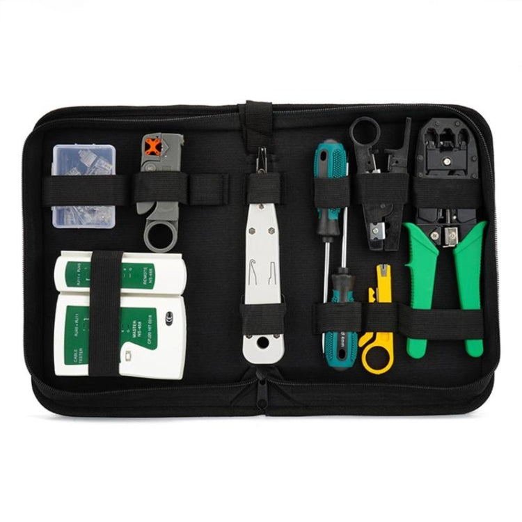 Set di strumenti manuali per tester per morsetti per cavi di rete a tre scopi Kit di riparazione della rete domestica, 12 in 1