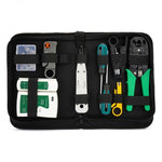 Set di strumenti manuali per tester per morsetti per cavi di rete a tre scopi Kit di riparazione della rete domestica, 12 in 1