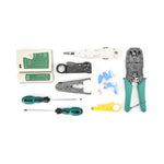 Set di strumenti manuali per tester per morsetti per cavi di rete a tre scopi Kit di riparazione della rete domestica, 12 in 1