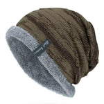 Cappello invernale in maglia da sci per sport all'aria aperta da uomo più velluto caldo in lana, One Size