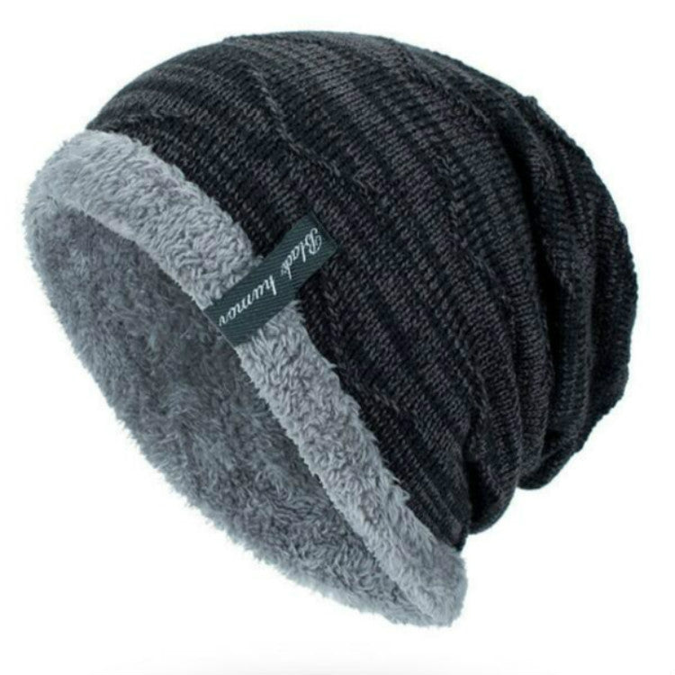 Cappello invernale in maglia da sci per sport all'aria aperta da uomo più velluto caldo in lana, One Size