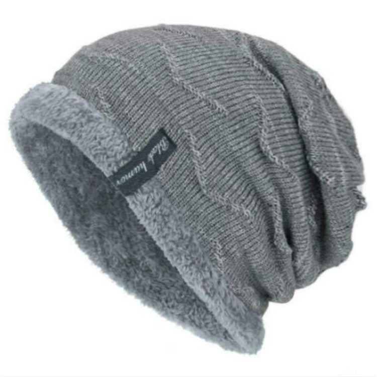 Cappello invernale in maglia da sci per sport all'aria aperta da uomo più velluto caldo in lana, One Size