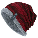 Cappello invernale in maglia da sci per sport all'aria aperta da uomo più velluto caldo in lana, One Size