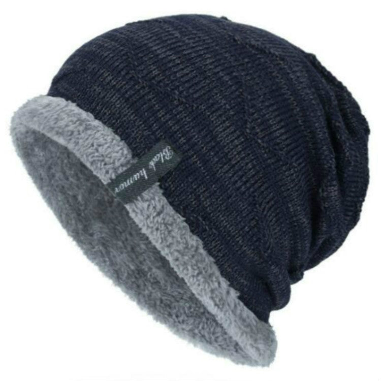 Cappello invernale in maglia da sci per sport all'aria aperta da uomo più velluto caldo in lana, One Size