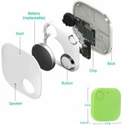 Dispositivo antismarrimento portatile Mini Square Allarme portachiavi antifurto remoto Bluetooth intelligente