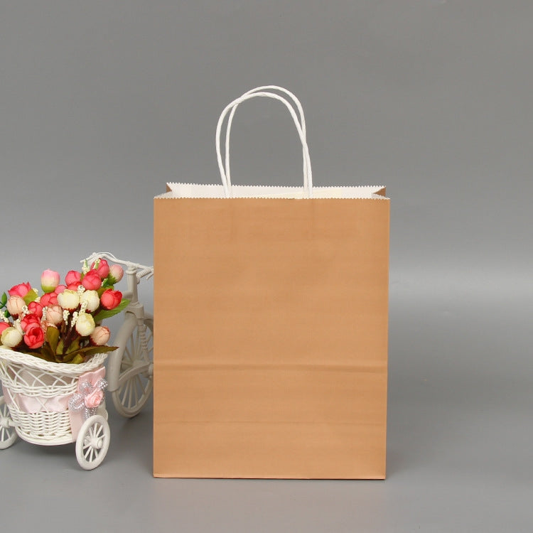 10 sacchetti eleganti in carta Kraft con manici per matrimoni/feste di compleanno/gioielli/vestiti, 16x22x8cm, 22x27x11cm, 12x15x6cm, 26x33x12cm