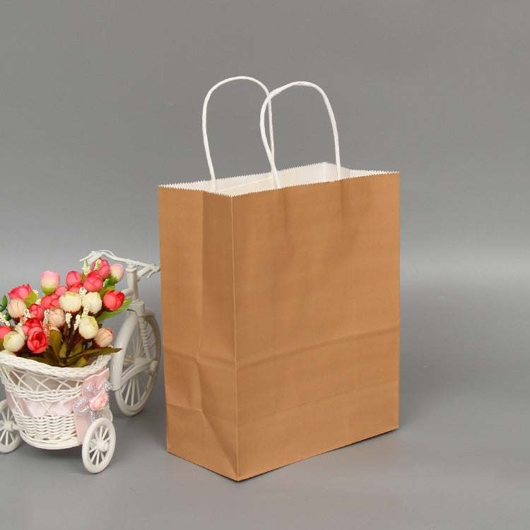 10 sacchetti eleganti in carta Kraft con manici per matrimoni/feste di compleanno/gioielli/vestiti, 16x22x8cm, 22x27x11cm, 12x15x6cm, 26x33x12cm
